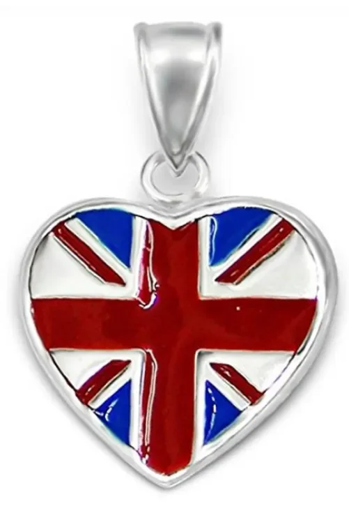 Collier union jack argent 925  bijou pendentif rock et chic ✨