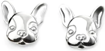 Mon-bijou - D5570 - Boucle d'oreille bouledogue français en argent 925/1000