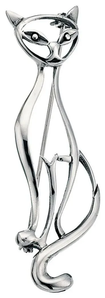 Broche chat en argent 925/1000