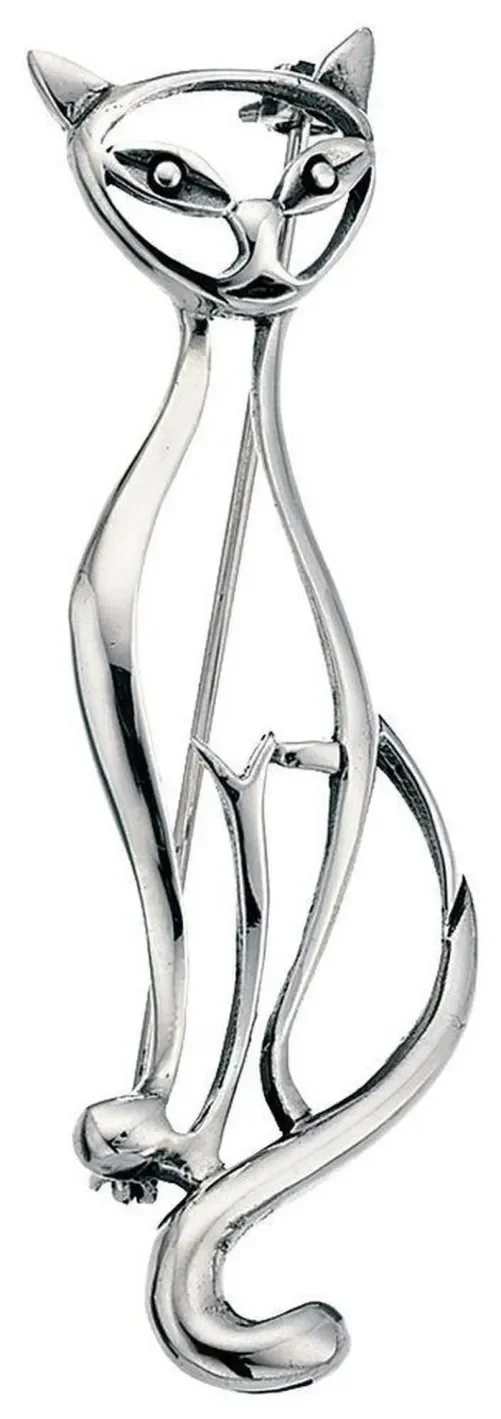 Broche chat en argent 925/1000
