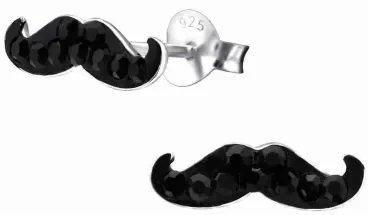 Mon-bijou - H22308 - Boucle d'oreille moustache en argent 925/1000