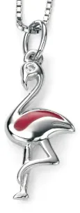 Collier  éclat tropical  - pendentif flamant rose en argent 925