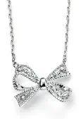 Collier  nœud précieux  - argent 925 zircons scintillants