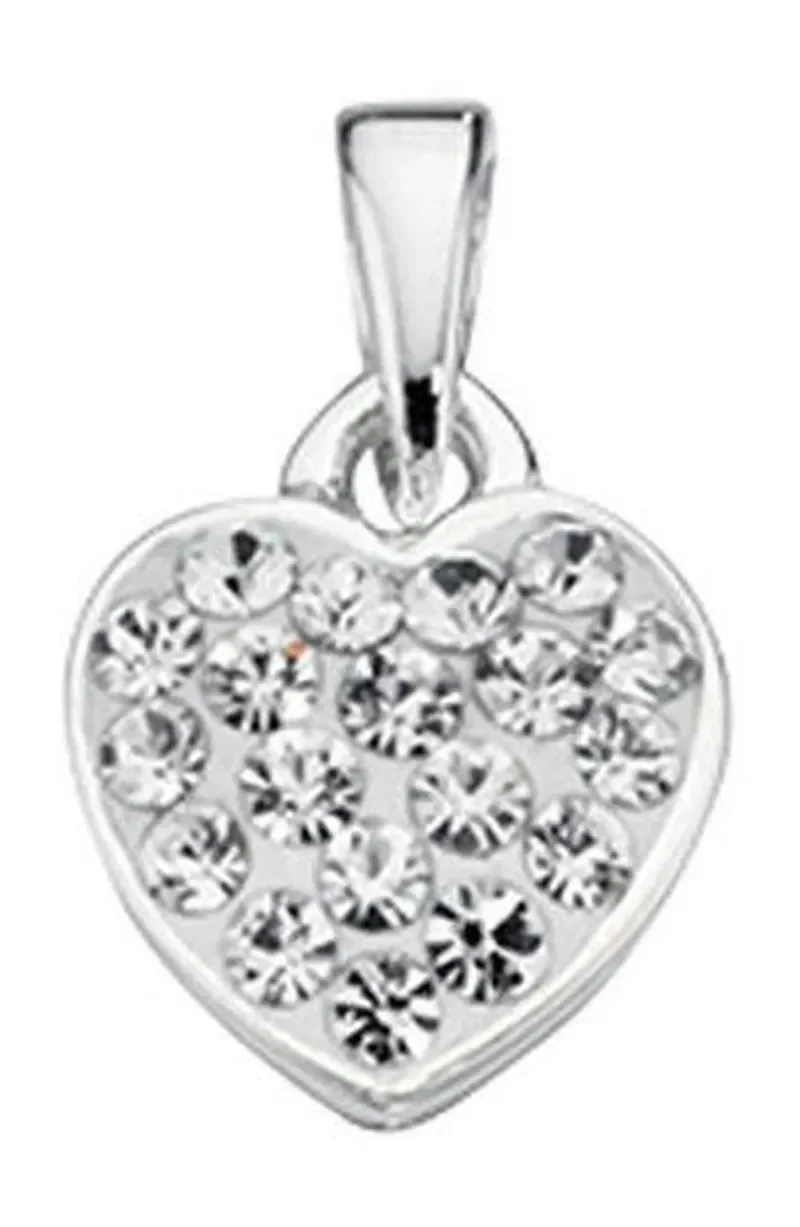 Collier cœur  éclat d amour  en argent 925 rhodié et zirconium