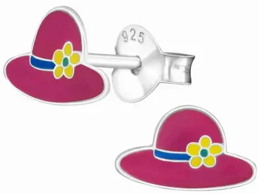 Mon-bijou - H18723 - Boucle d'oreille chapeau élégance en argent 925/1000