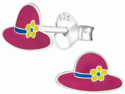 Mon-bijou - H18723 - Boucle d'oreille chapeau élégance en argent 925/1000