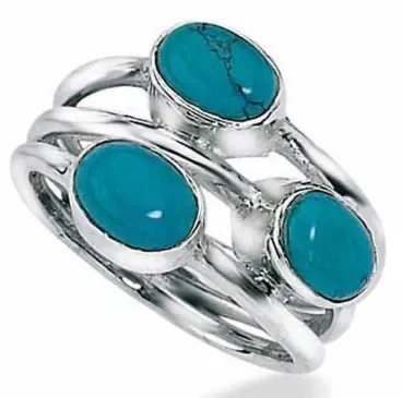 Bague turquoise en argent 925/1000