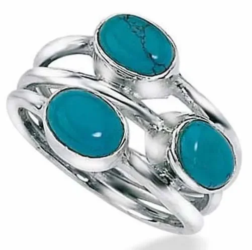 Bague turquoise en argent 925/1000