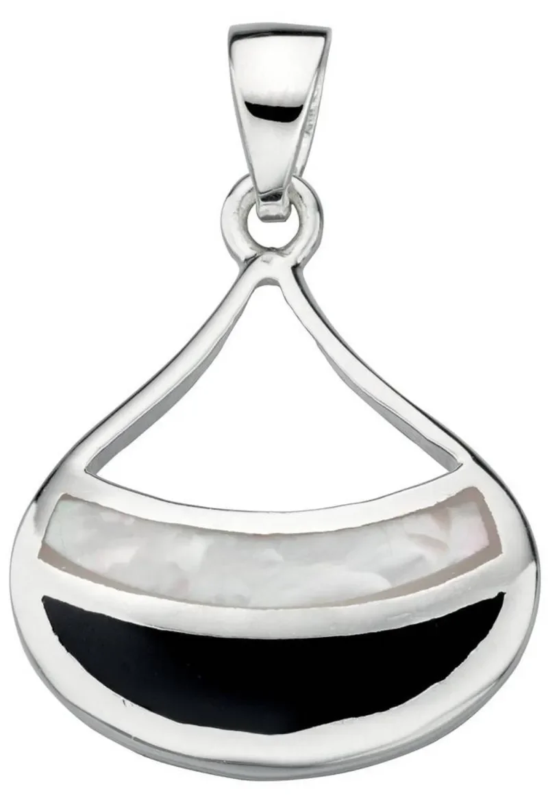 Collier  lueur irisée  en nacre véritable et argent 925