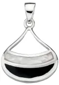 Collier  lueur irisée  en nacre véritable et argent 925