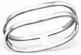 Bague  duo  argent 925 - double anneau entrelacé au design moderne