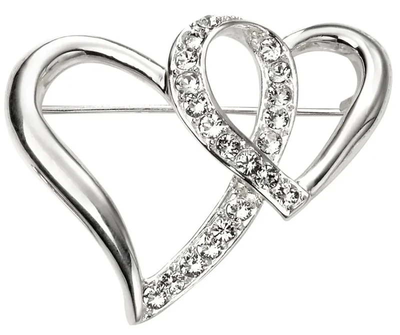 Broche cœurs entrelacés en argent 925  bijou romantique et élégant