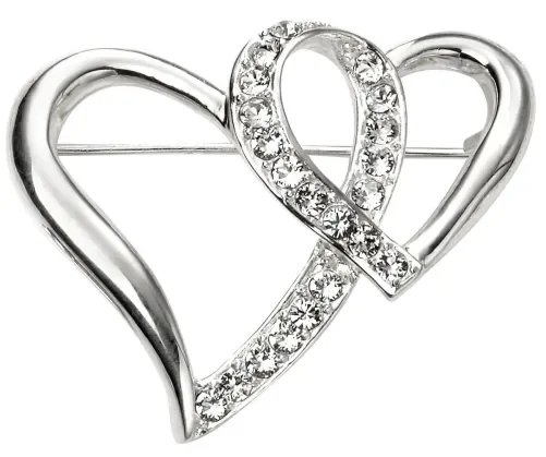 Broche cœurs entrelacés en argent 925  bijou romantique et élégant
