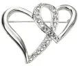 Broche cœurs entrelacés en argent 925  bijou romantique et élégant