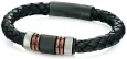Bracelet chic cuir de vachette véritable plaqué or cuivré en acier inoxydable