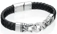 Bracelet homme  urban steel  en acier et cuir tressé