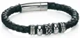 Bracelet homme  urban rock  - alliance acier inoxydable et cuir véritable