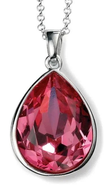 Mon-bijou - D4057 - Collier rose en cristal de Swarovski en argent 925/1000