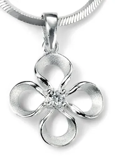 Mon-bijou - D4060c - Collier fleur en argent 925/1000