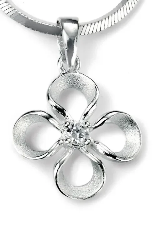 Mon-bijou - D4060c - Collier fleur en argent 925/1000