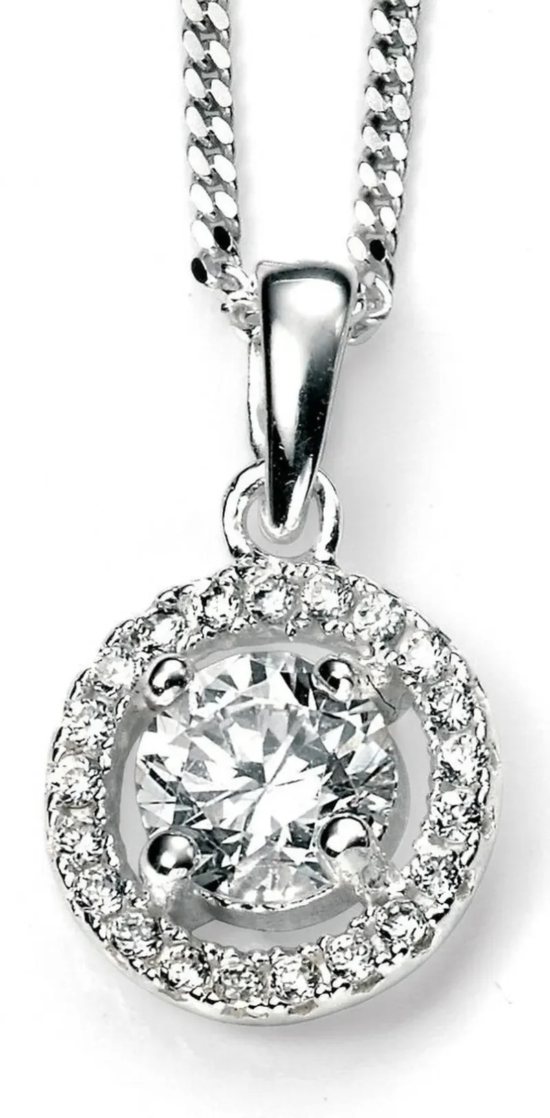 Collier solitaire étincelant - éclat diamant en argent 925 ✨