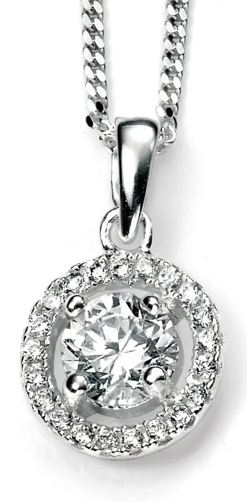 Collier solitaire étincelant - éclat diamant en argent 925 ✨