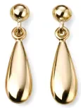 Boucles d oreilles goutte or jaune 9 carats