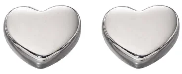 Mon-bijou - D2178 - Boucle d'oreille coeur en Or blanc 375/1000