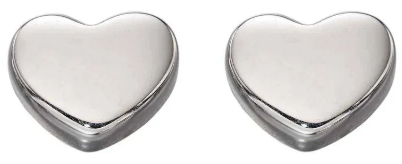 Boucles d oreilles cœur scintillant - or blanc 9 carats