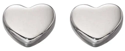 Boucles d oreilles cœur scintillant - or blanc 9 carats