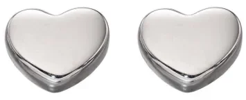 Mon-bijou - D2178 - Boucle d'oreille coeur en Or blanc 375/1000