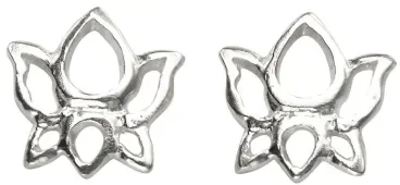 Mon-bijou - D970c - Boucle d'oreille fleur en argent 925/1000