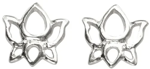 Mon-bijou - D970c - Boucle d'oreille fleur en argent 925/1000
