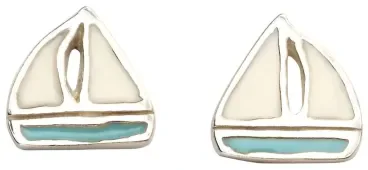 Mon-bijou - D982 - Boucle d'oreille voilier en argent 925/1000