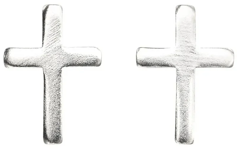 Boucles d oreilles pendantes croix ciselée femme en argent 925