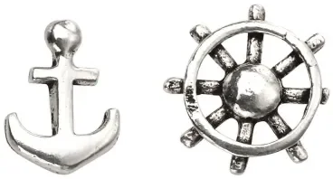 Mon-bijou - D2007c - Boucle d'oreille marin en argent 925/1000
