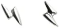 Boucles d oreilles boucles éclair  foudre  en argent 925 rhodié