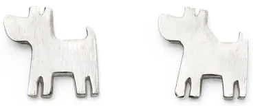Mon-bijou - D2016c - Boucle d'oreille chien en argent 925/1000