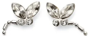 Mon-bijou - D2018a - Boucle d'oreille libellule blanc en argent 925/1000