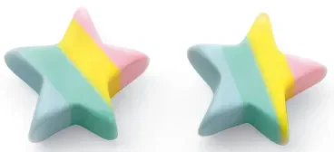 Mon-bijou - D2023c - Boucle d'oreille étoile arc en ciel en argent 925/1000