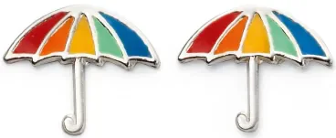 Mon-bijou - D2024c - Boucle d'oreille parapluie arc en ciel en argent 925/1000