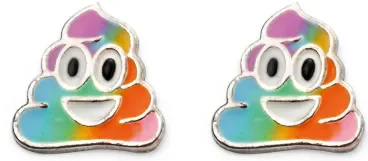 Mon-bijou - D2025c - Boucle d'oreille singe arc en ciel en argent 925/1000
