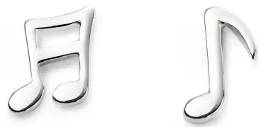 Mon-bijou - D2027 - Boucle d'oreille note de musique en argent 925/1000