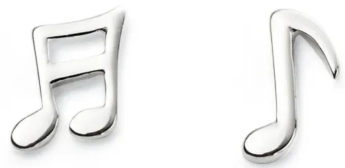 Mon-bijou - D2027 - Boucle d'oreille note de musique en argent 925/1000