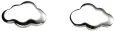 Boucles d oreilles boucles nuage  céleste  - argent 925 rhodié