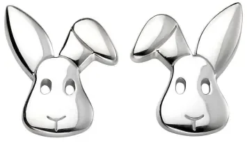 Mon-bijou - D5423 - Boucle d'oreille petit lapin en argent 925/1000
