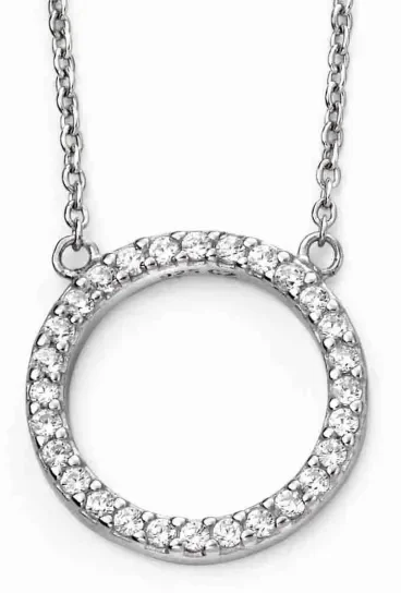 Mon-bijou - D4216 - Collier tendance zirconium rond en argent 925/1000