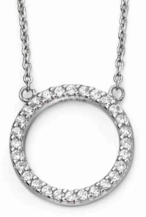 Mon-bijou - D4216 - Collier tendance zirconium rond en argent 925/1000