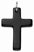 Collier croix  kali  en agate noire et argent 925