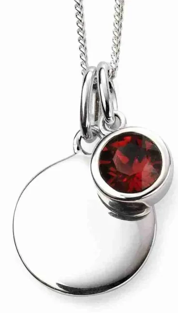 Mon-bijou - D4590c - Collier anniversaire pierre de janvier en argent 925/1000